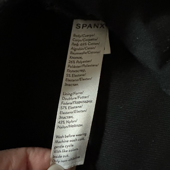 SPANX Jean-ish Black Ankle Mid-Rise Cotton Stretch Leggings Sz Small - Picture 11 of 12
